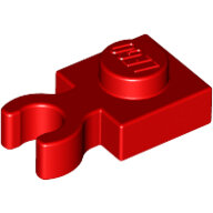 LEGO Red Plate, Modified 1 x 1 with Open O Clip Thick (Vertical Grip) 4085d - 4588003