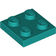 LEGO Dark Turquoise Plate 2 x 2 3022 - 6249390