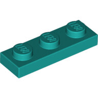 LEGO Dark Turquoise Plate 1 x 3 3623 - 6213784