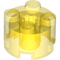 LEGO Trans-Yellow Brick, Round 2 x 2 with Axle Hole 3941 - 611644