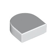 LEGO White Tile, Modified 1 x 1 Half Circle Extended (Stadium) 24246 - 6250591