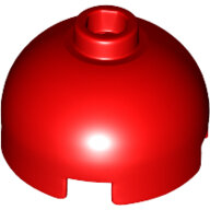 LEGO Red Brick, Round 2 x 2 Dome Top - Hollow Stud with Bottom Axle Holder x Shape + Orientation 553c - 4216657