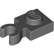 LEGO Dark Bluish Gray Plate, Modified 1 x 1 with Open O Clip Thick (Vertical Grip) 4085d - 6296892