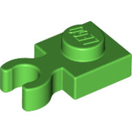 LEGO Bright Green Plate, Modified 1 x 1 with Open O Clip Thick (Vertical Grip) 4085d - 6182195