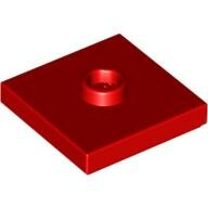LEGO Red Plate, Modified 2 x 2 with Groove and 1 Stud in Center (Jumper) 87580 - 4581308