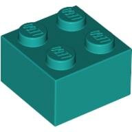 LEGO Dark Turquoise Brick 2 x 2 3003 - 4120399