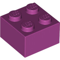 LEGO Magenta Brick 2 x 2 3003 - 4655730