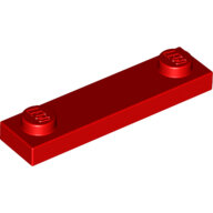 LEGO Red Plate, Modified 1 x 4 with 2 Studs without Groove 92593 - 4631877
