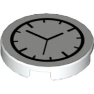 LEGO White Tile, Round 2 x 2 with Clock Pattern 4150px1 - 4507355