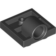 LEGO Black Plate, Modified 2 x 2 with Pin Hole - Full Cross Support Underneath 10247 - 6061032
