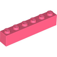 LEGO Coral Brick 1 x 6 3009 - 6264957