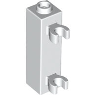 LEGO White Brick, Modified 1 x 1 x 3 with 2 Clips (Vertical Grip) - Hollow Stud 60583b - 6320355