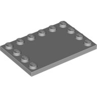 LEGO Light Bluish Gray Tile, Modified 4 x 6 with Studs on Edges 6180 - 4211838