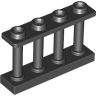 LEGO Black Fence 1 x 4 x 2 Spindled with 4 Studs 15332 - 6066113