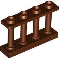 LEGO Reddish Brown Fence 1 x 4 x 2 Spindled with 4 Studs 15332 - 6066114