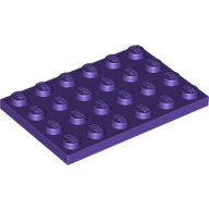 LEGO Dark Purple Plate 4 x 6 3032 - 4225237