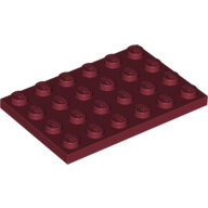 LEGO Dark Red Plate 4 x 6 3032 - 6020122