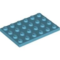 LEGO Medium Azure Plate 4 x 6 3032 - 4619515