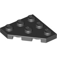 LEGO Black Wedge, Plate 3 x 3 Cut Corner 2450 - 4227684