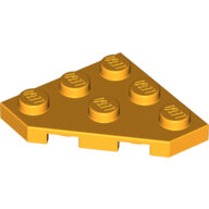 LEGO Bright Light Orange Wedge, Plate 3 x 3 Cut Corner 2450 - 6298949