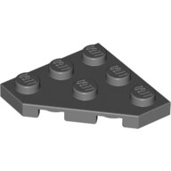 LEGO Dark Bluish Gray Wedge, Plate 3 x 3 Cut Corner 2450 - 4210897