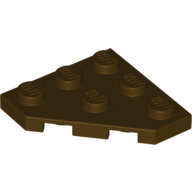 LEGO Dark Brown Wedge, Plate 3 x 3 Cut Corner 2450 - 4650257