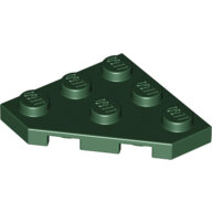 LEGO Dark Green Wedge, Plate 3 x 3 Cut Corner 2450 - 6328333