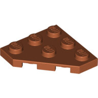 LEGO Dark Orange Wedge, Plate 3 x 3 Cut Corner 2450 - 6071231