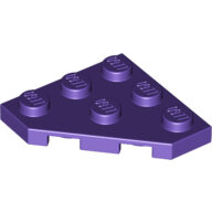 LEGO Dark Purple Wedge, Plate 3 x 3 Cut Corner 2450 - 6054804