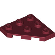 LEGO Dark Red Wedge, Plate 3 x 3 Cut Corner 2450 - 4539064