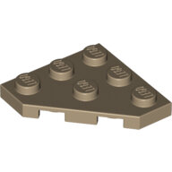 LEGO Dark Tan Wedge, Plate 3 x 3 Cut Corner 2450 - 6038637