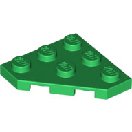 LEGO Green Wedge, Plate 3 x 3 Cut Corner 2450 - 6114672