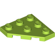 LEGO Lime Wedge, Plate 3 x 3 Cut Corner 2450 - 6264057