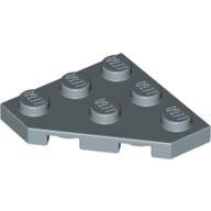 LEGO Sand Blue Wedge, Plate 3 x 3 Cut Corner 2450 - 4209021