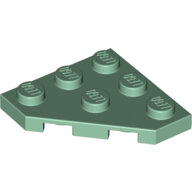 LEGO Sand Green Wedge, Plate 3 x 3 Cut Corner 2450 - 6258326