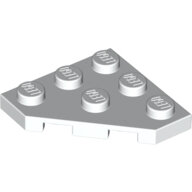 LEGO White Wedge, Plate 3 x 3 Cut Corner 2450 - 245001