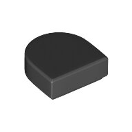 LEGO Black Tile, Round 1 x 1 Half Circle Extended (Stadium) 24246 - 6256435