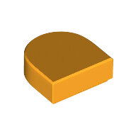 LEGO Bright Light Orange Tile, Round 1 x 1 Half Circle Extended (Stadium) 24246 - 6313554