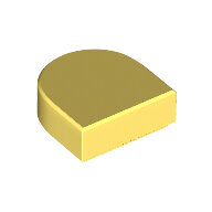 LEGO Bright Light Yellow Tile, Round 1 x 1 Half Circle Extended (Stadium) 24246 - 6250598