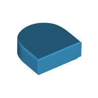 LEGO Dark Azure Tile, Round 1 x 1 Half Circle Extended (Stadium) 24246 - 6313557