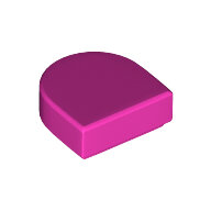 LEGO Dark Pink Tile, Round 1 x 1 Half Circle Extended (Stadium) 24246 - 6293402