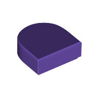 LEGO Dark Purple Tile, Round 1 x 1 Half Circle Extended (Stadium) 24246 - 6313558