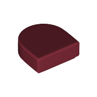 LEGO Dark Red Tile, Round 1 x 1 Half Circle Extended (Stadium) 24246 - 6322997