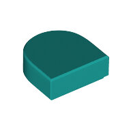 LEGO Dark Turquoise Tile, Round 1 x 1 Half Circle Extended (Stadium) 24246 - 6313556