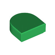 LEGO Green Tile, Round 1 x 1 Half Circle Extended (Stadium) 24246 - 6250600