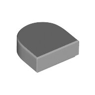 LEGO Light Bluish Gray Tile, Round 1 x 1 Half Circle Extended (Stadium) 24246 - 6250597