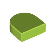 LEGO Lime Tile, Round 1 x 1 Half Circle Extended (Stadium) 24246 - 6250601