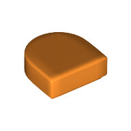 LEGO Orange Tile, Round 1 x 1 Half Circle Extended (Stadium) 24246 - 6177760
