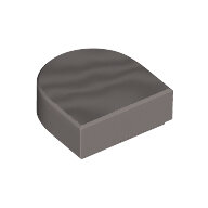 LEGO Flat Silver Tile, Round 1 x 1 Half Circle Extended (Stadium) 24246 - 6231636