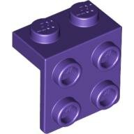 LEGO Dark Purple Bracket 1 x 2 - 2 x 2 44728 - 4277936